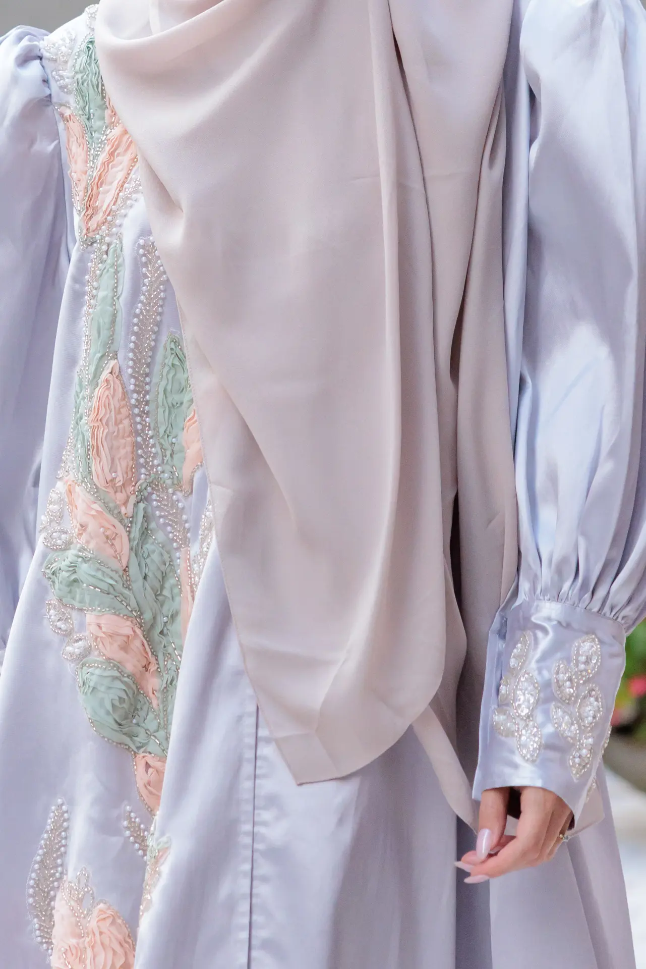 Gold thread embroidery detail